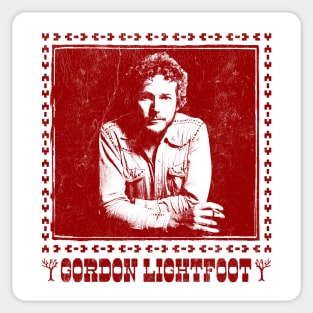 Gordon Lightfoot /\/\ Retro Style Country Fan Design Sticker